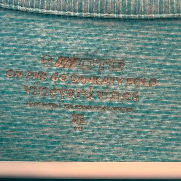 Vineyard Vines On-The-Go Sankaty Polo Youth XL Teal Performance - Picture 4 of 5